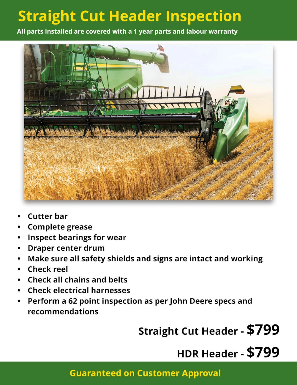 Straight Cut Header Inspection