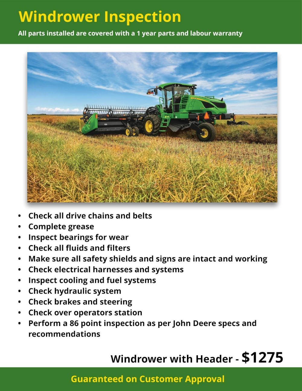 Windrower Inspection